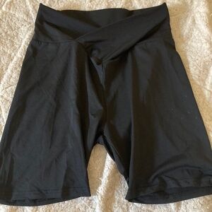Black Athletic Crossover Shorts